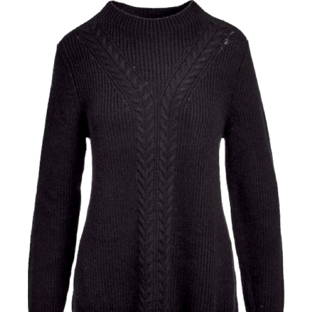 Talbots Wool Blend Ribbed Cable Tunic Sweater Large